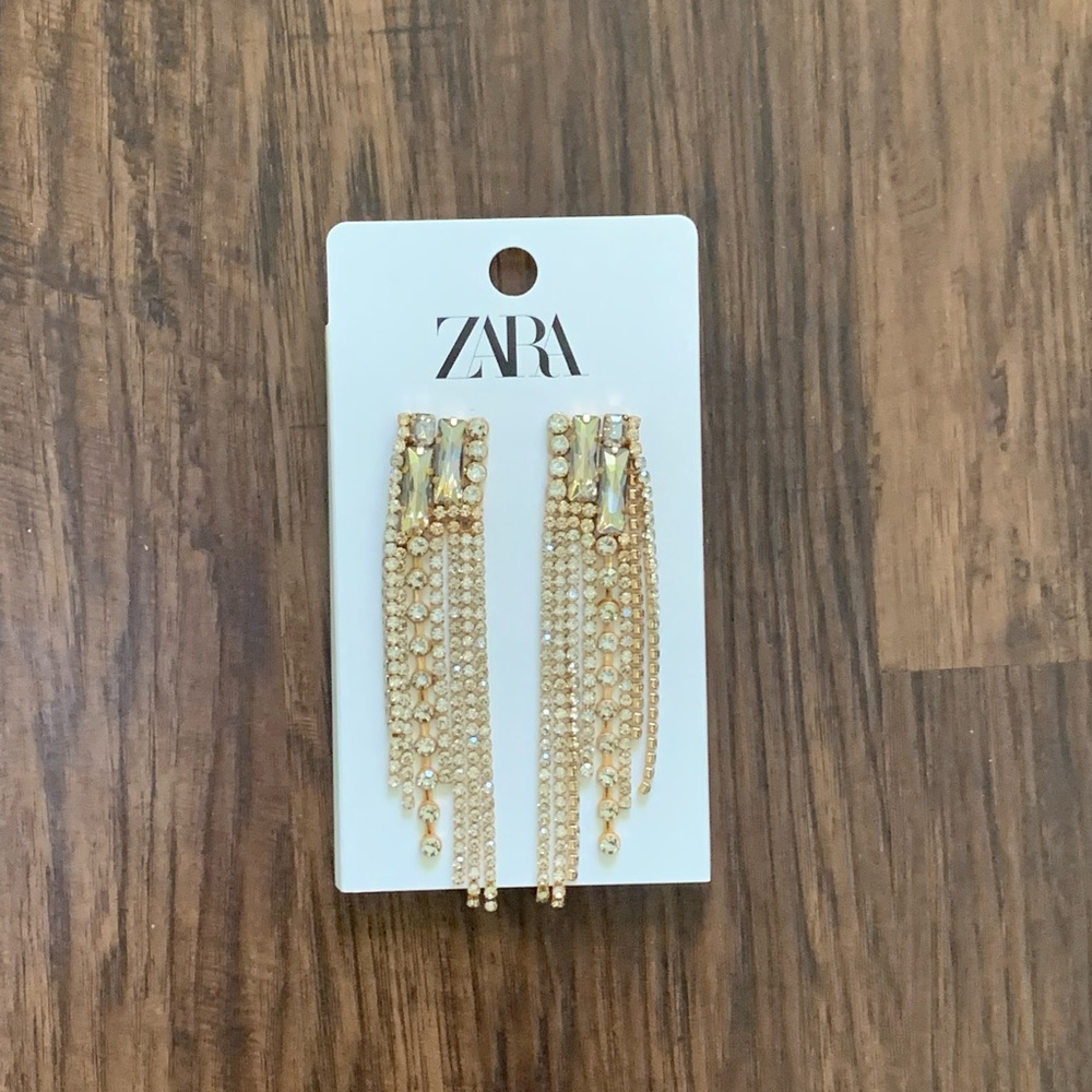 Zara Rhinestone Waterfall earring
